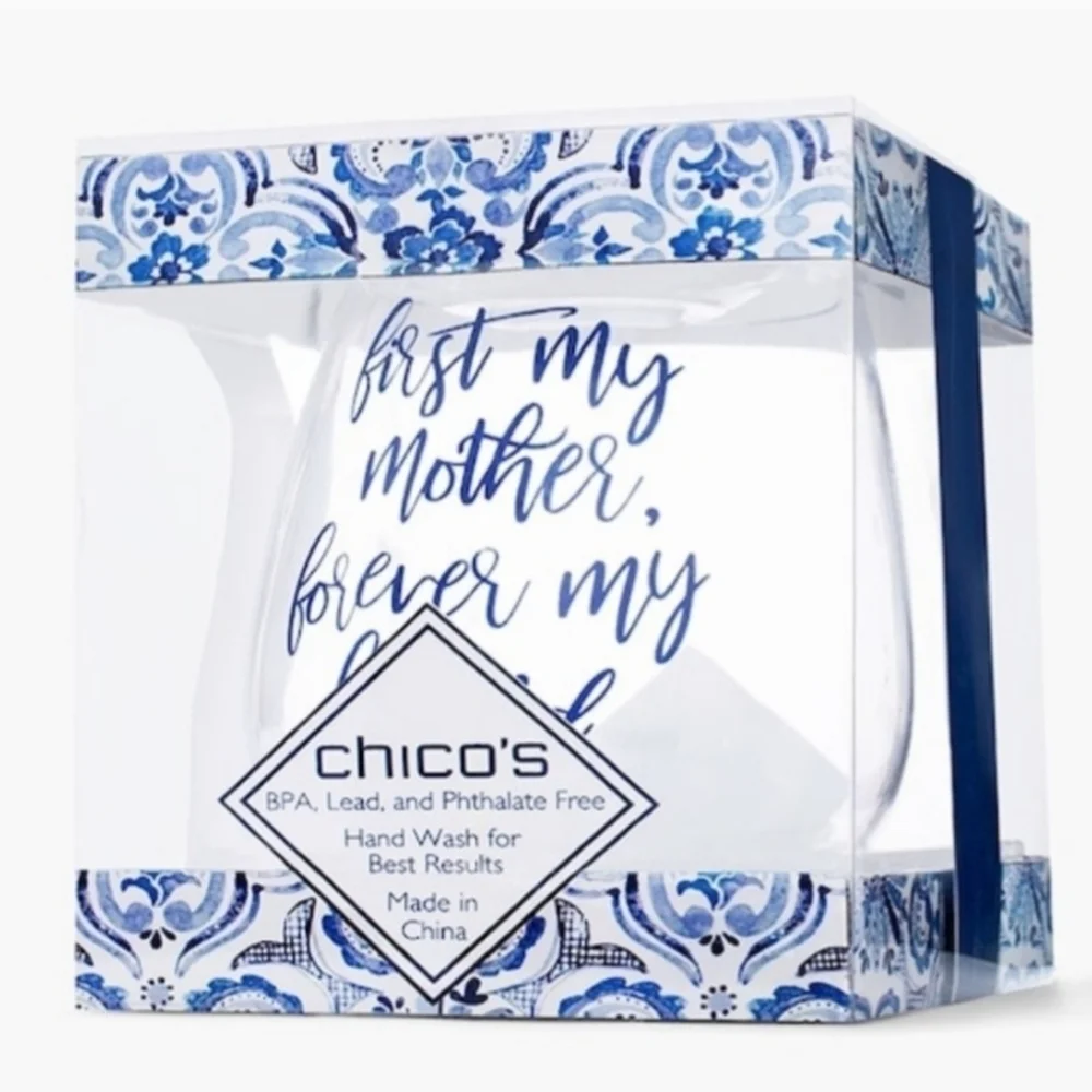 Chico's Stemless Acrylic Wine Glass Tumbler For Mother